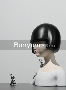 现代极简创意女孩雕塑摆s件人物卡通饰品样板间儿童房玄关客厅软