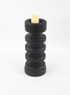 厂家销售手工创h意新中式碳化栗木侘寂风烛台家居别墅艺术装饰摆