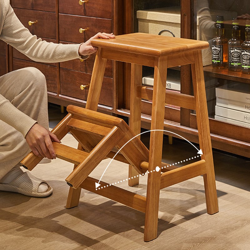 实木折叠梯凳两用矮款儿童阶梯凳多功能家用梯子高凳木梯子人字梯