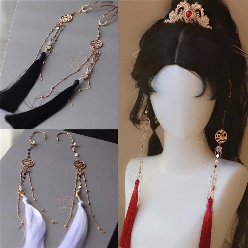 长流苏耳挂汉服古风配饰过年百搭穗子超仙耳饰