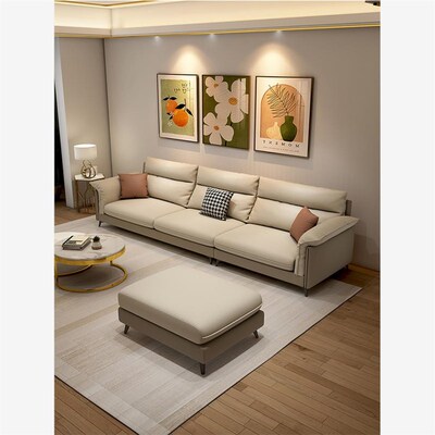 吉斯直排布艺沙发科技布绒布猫抓皮小户型简约家用简易棉麻三人位