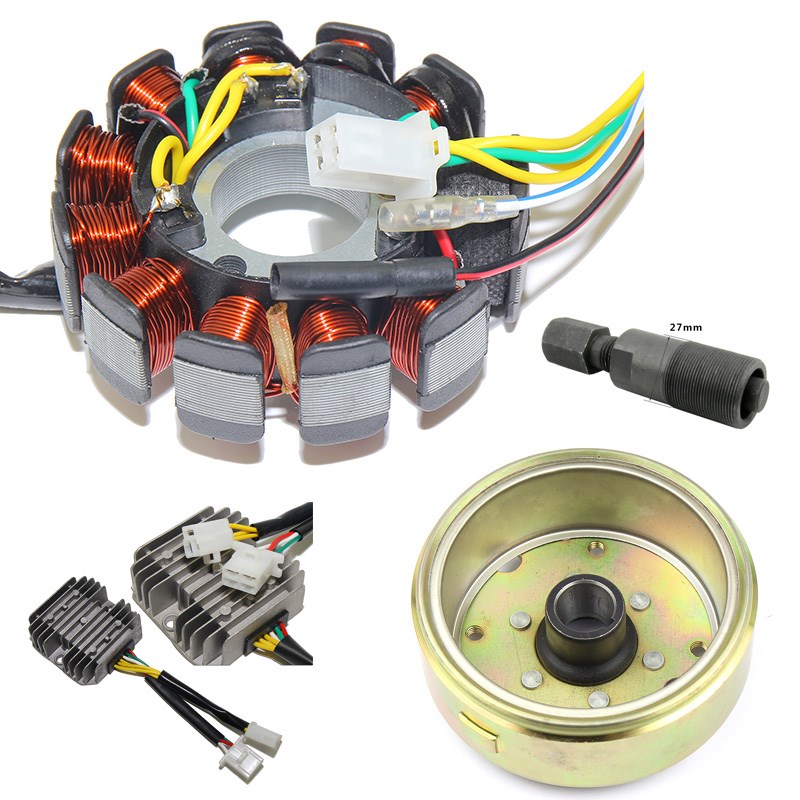 踏板车GY6 125磁电机线圈总成150cc磁电机改装大功率11极充电线圈