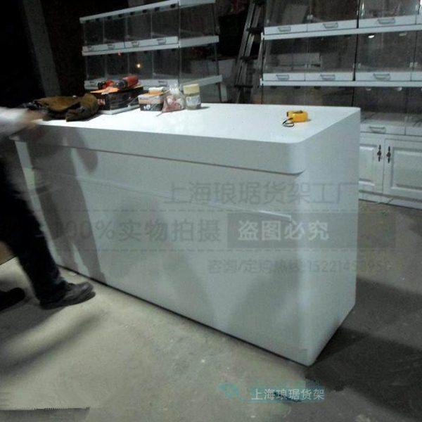 欧式面包店收银台前台吧台接待台木质烤漆收银台幸福起点柜台可订