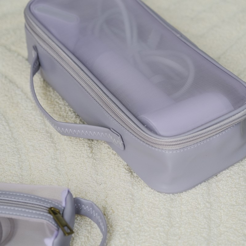 灰紫色徕芬戴g森适用便携手提吹风机收纳袋研学旅行直板夹保护套