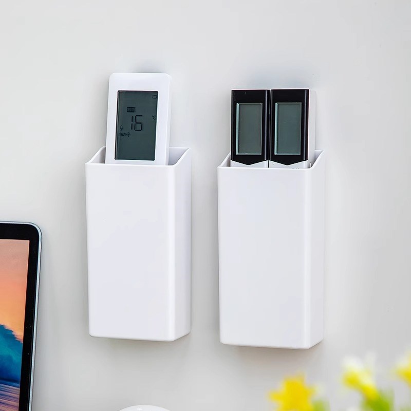 空调遥控器收纳盒上墙客厅床头固定手机充电支架酒店壁挂式放置架