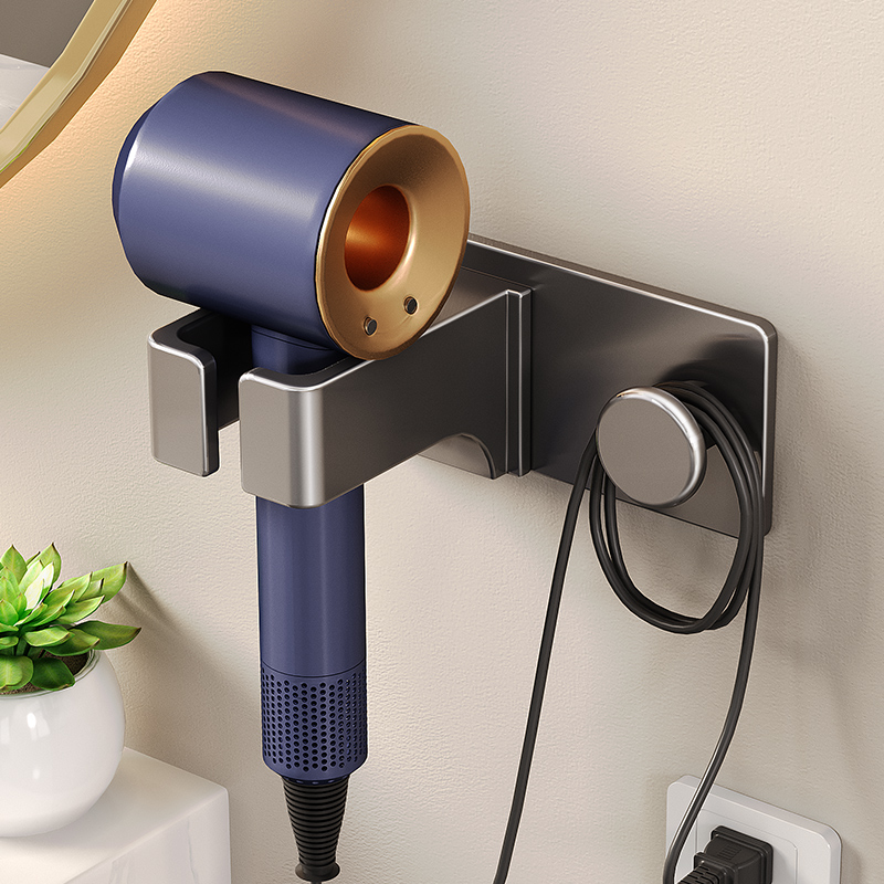 戴森吹风机置物架免打孔浴t室挂架卫生间吹风支架子电吹风家用风
