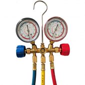 鸿森R22空调加氟表GT 536G螺纹丝接加氟表组冷媒雪种压力表双表阀