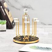 家用日式 高级可旋转杯架鹿头沥水杯架轻奢杯子架铁艺餐具收纳架