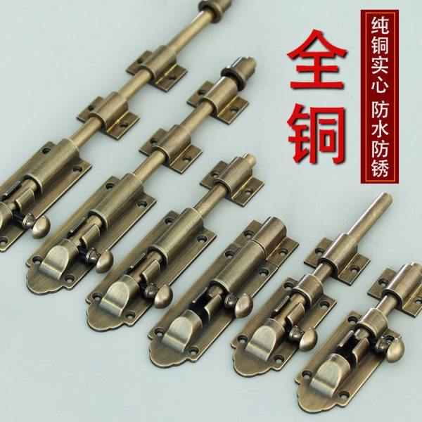 纯铜插销中式仿古窗户插销门栓老式明装木门锁扣地插复古黄铜门闩,基础建材,明插销,淘宝优惠券,粉丝福利购,淘宝优惠卷