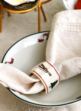 陶瓷餐巾布环 装饰环酒店口布折花布摆台样板间餐巾扣买满包邮