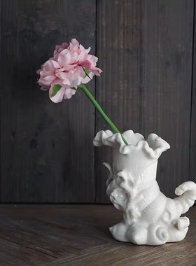 出口欧洲奶油色陶瓷重工海螺浮雕装饰烛台/花器/吸管收纳筒小摆件