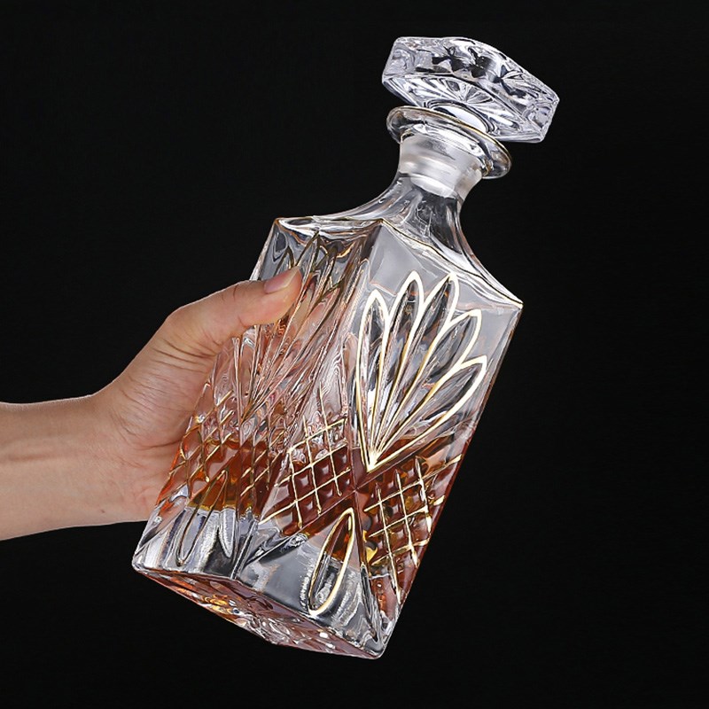 欧式奢华覆古洋酒杯手工描金水晶玻璃高档酒樽威士忌酒杯礼盒套装