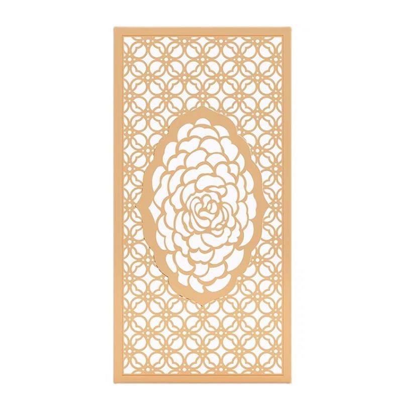 酒店不锈钢金属屏风隔断镂空雕花客厅简约现代铝板浮雕玄关定制专