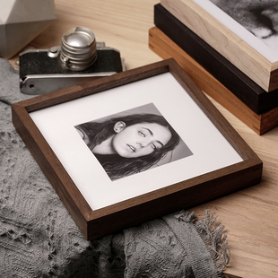鲁大爷 实木正方形洗照片加相框摆台婚纱九宫格画框装裱挂墙12寸