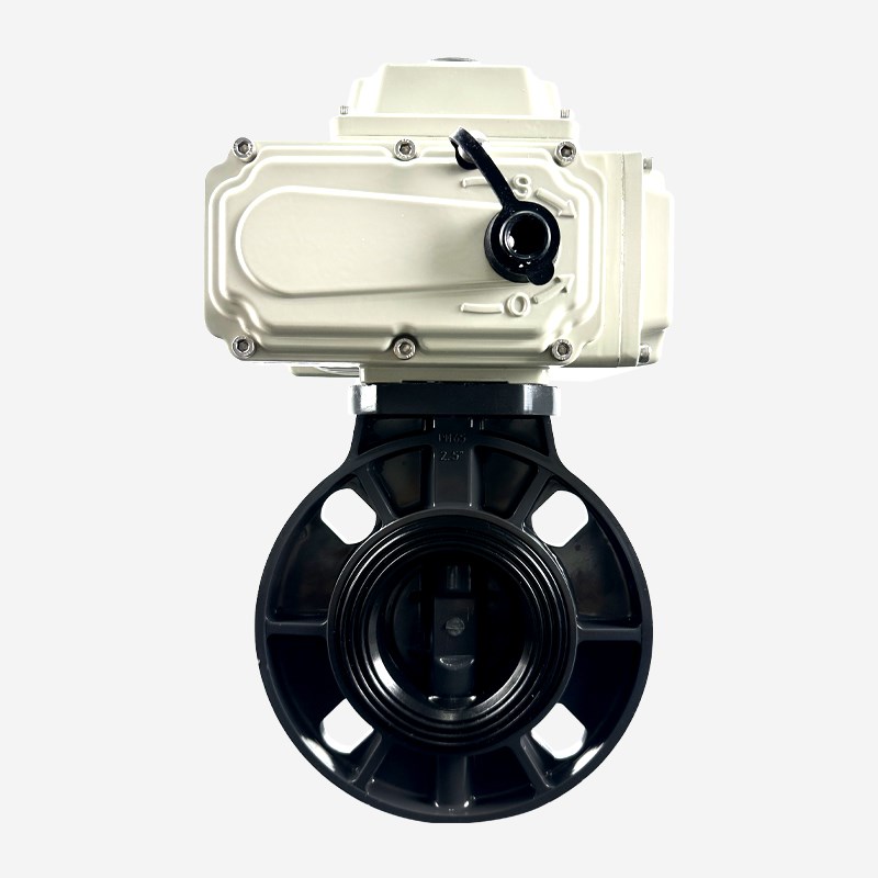 D971X-10S对夹软密封电动蝶阀220V开关型 UPVC塑料电动阀门化工水