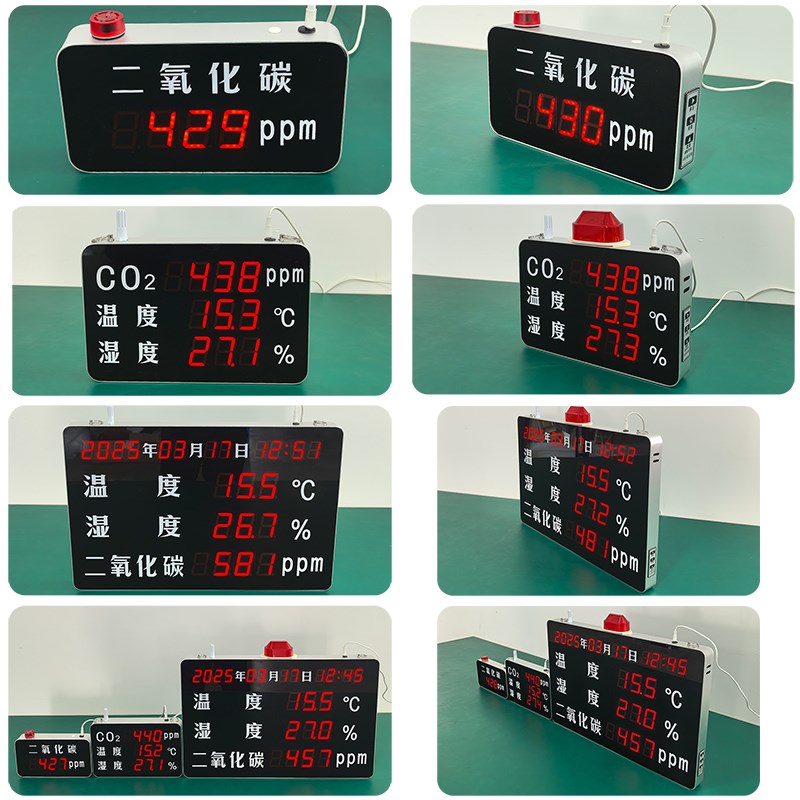 工业二氧化碳检测仪温湿度CO2高精度记录仪空气质量报警显示器