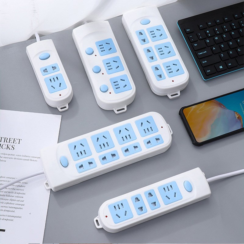 安全门带开关多孔排插阻燃多功能插排带线家用宿舍多功能插座