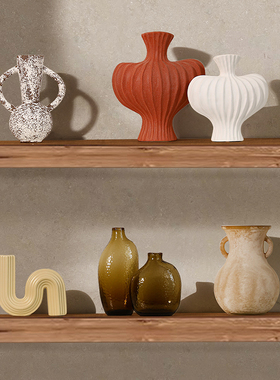 侘寂中古风软装工艺品复古家居民宿酒店办公室摆件客厅酒柜装饰品