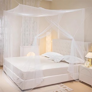 家用大蚊帐卧室农村老式 床方帐单门2米X1.8宽1.5宽加厚加密免安装
