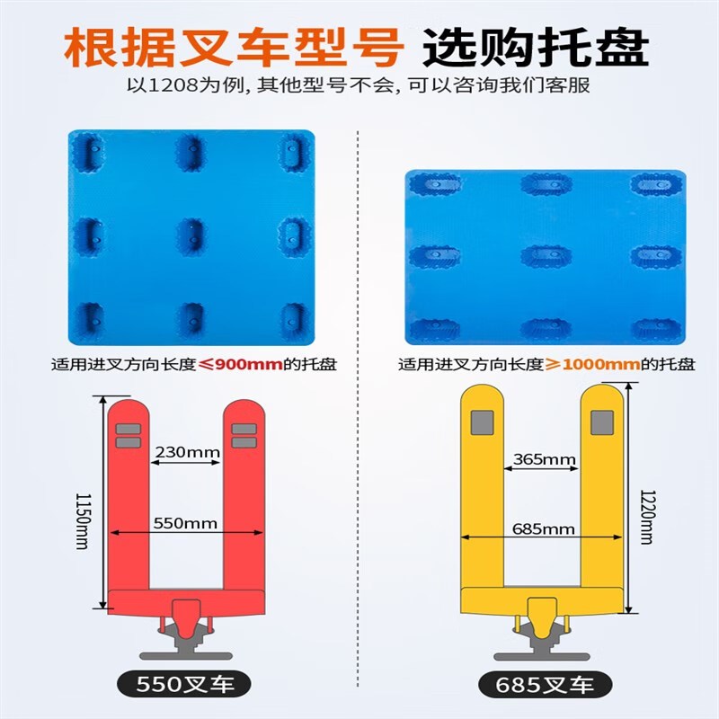 吹塑九脚塑料托盘叉车工厂防潮垫板仓库卡板物Q流周转托板塑胶地
