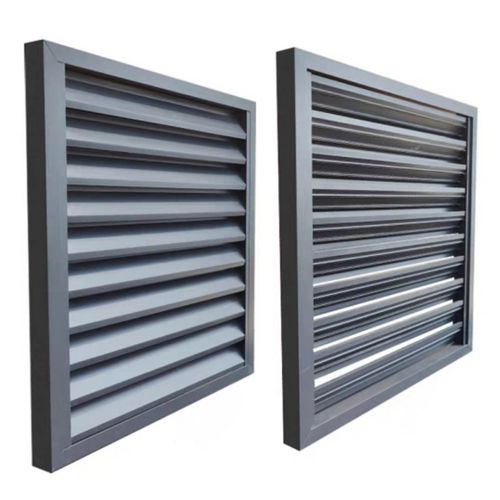 定制铝合金百叶窗防雨空调外机保护罩通风格栅网室外机防护栏厂家