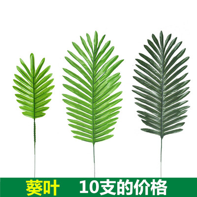 仿真植物墙绿植墙盆栽插花配材婚庆装饰叶子单支葵叶散尾葵叶