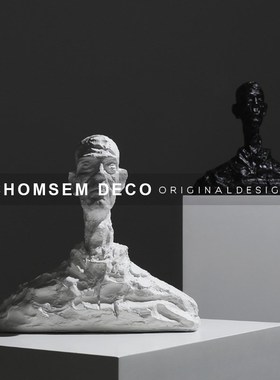 简约现代家居雕刻人物雕塑摆件样板房间售楼处玄关酒X柜摆台工艺