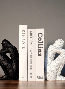 简约现代b书挡摆件马赛克人物玄关客厅酒柜电视柜办公室轻奢装饰