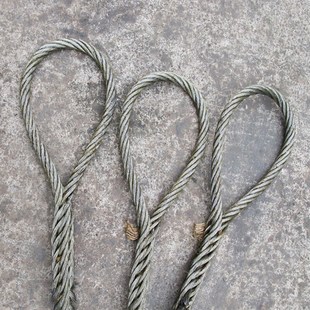 22mm手工B插编起重软油钢丝吊索油光面FC麻芯编头 14厘