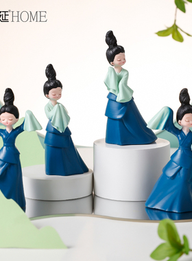 创意只此青绿腰仕女摆件家u居艺术古风装饰小摆设搬家乔迁新居礼