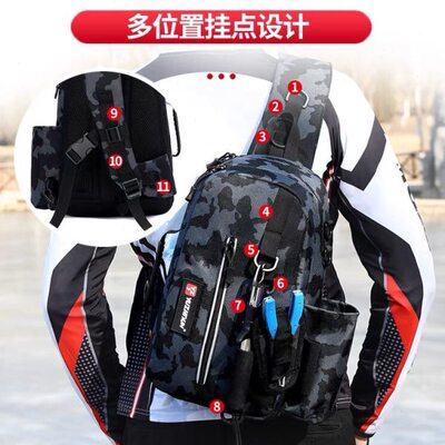 渔之君多功能百变路亚背包防水耐磨便携单肩斜挎可插竿挂件垂钓包