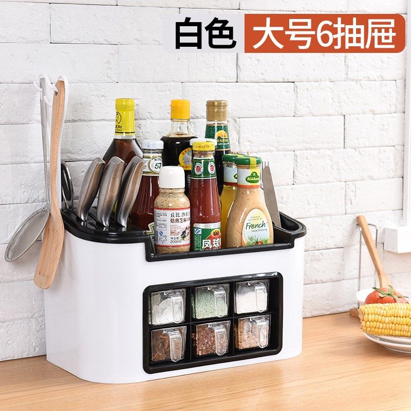 。架子放酱油瓶醋盐的调味料厨房多功能家用收纳东西置物调料盒作