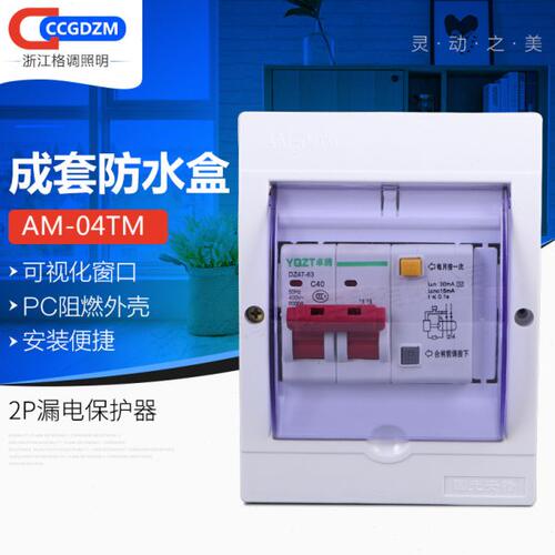 明装透明防水盒 带漏电开关2P63A总闸热水器空调短路过载保护家用