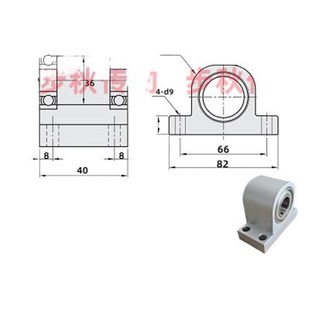 60056006立式 T型双轴承座铝合金BPW6001 6004 6003 带座轴承 6002