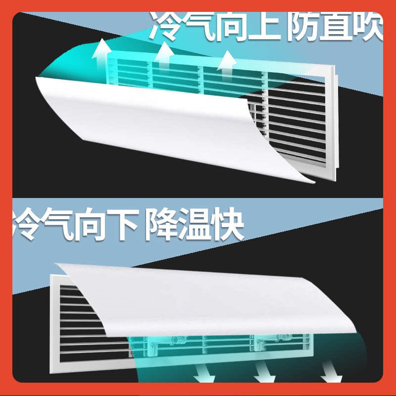 空调挡风板遮风板风管机冷气出风口挡板防直吹格栅通用导