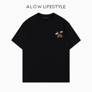 【正品】ALOW LIFESTYLE生活系列 女装手绘卡通 宽松纯棉短袖t恤
