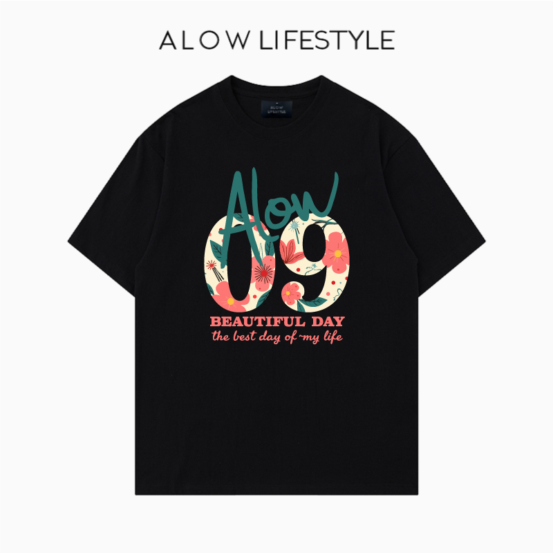 【正品】ALOW LIFESTYLE生活系列 女装手绘蓝莓 宽松纯棉短袖t恤