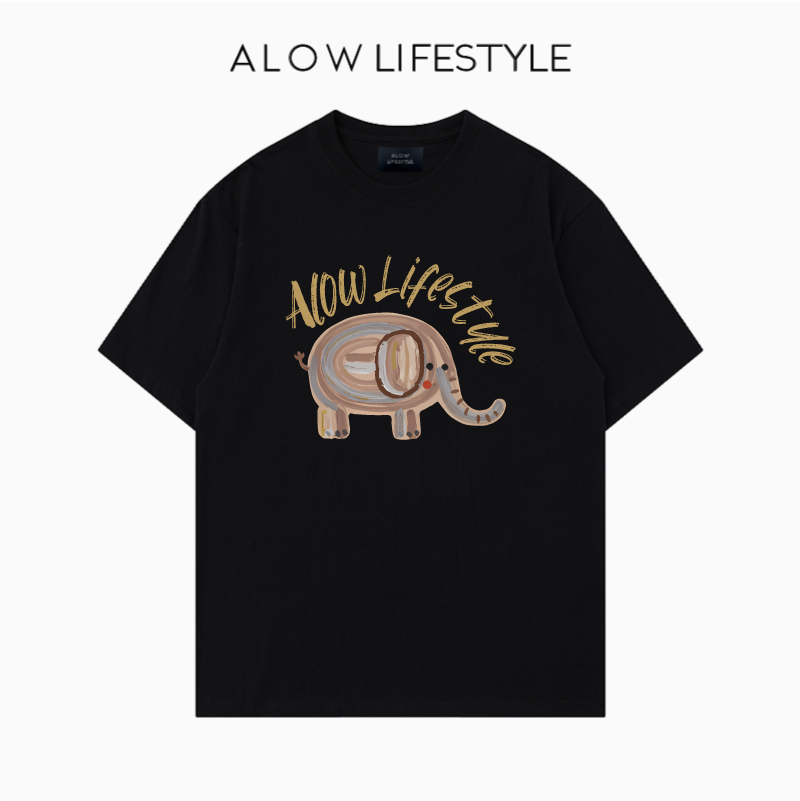 【正品】ALOW LIFESTYLE生活系列 女装手绘卡通 宽松纯棉短袖t恤