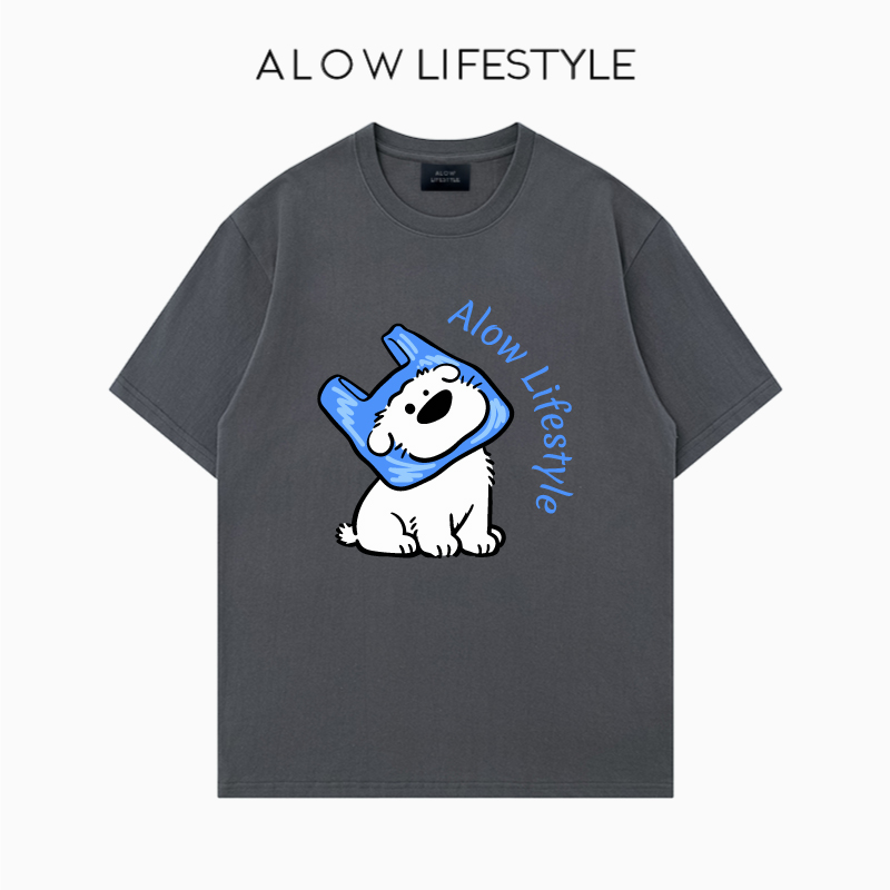 【正品】ALOW LIFESTYLE生活系列 女装手绘卡通 宽松纯棉短袖t恤