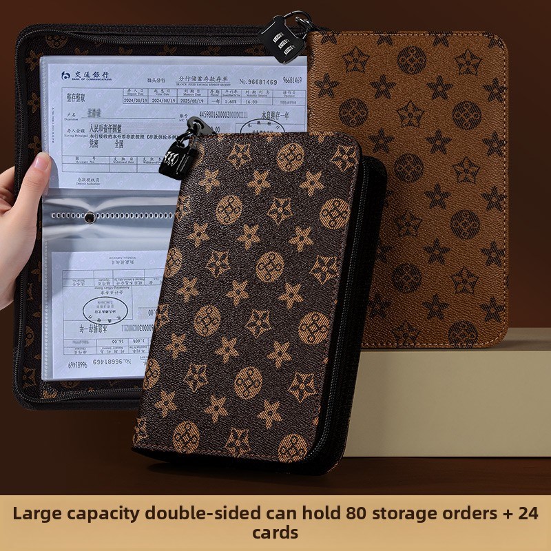 王储密码锁拉炼存单夹票据银行定期活期存折本户T口本存单收纳本