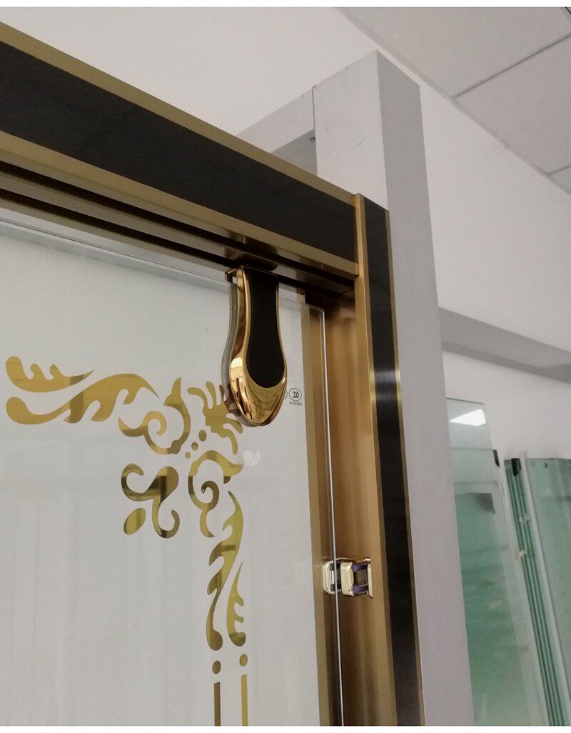 双色不锈钢淋浴房一字形定制钢化玻璃浴室移门定做沐浴房隔断屏风