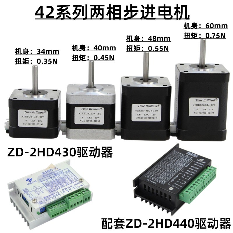 两相42/57/60/86步进电机套装DM440/542Q/860步进驱动器现货