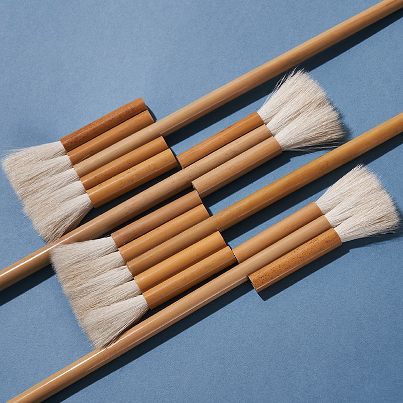 羊毛排笔国画专用三排五排水彩刷子毛笔软毛羊毛排刷笔刷工笔画底