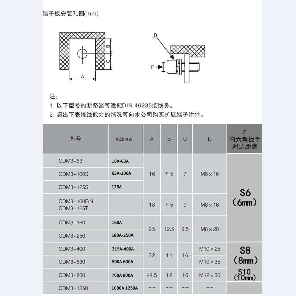 德力西3P空气开关1000A空开1250A三相电闸380V塑壳断路器CDM3总闸