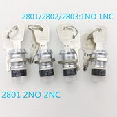 外呼箱电源锁 2803 圆形电锁 2802 开孔19 钥匙2801 电梯基站锁