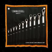 11件套精品镜面双梅花扳手组套 艾威博尔 355311 POWER EVER