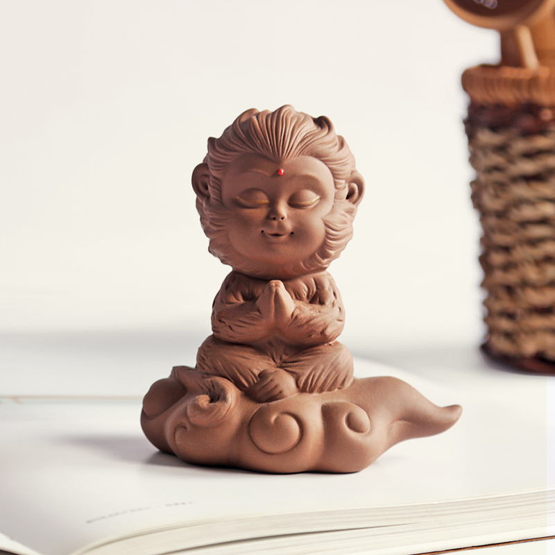 齐天大圣孙悟空茶宠 o可养紫砂猴子小摆件 创意茶具精品变色茶玩