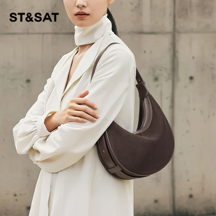 星期六包包女式 秋冬单肩斜挎包高级感月牙包高级感小拎包 2025新款