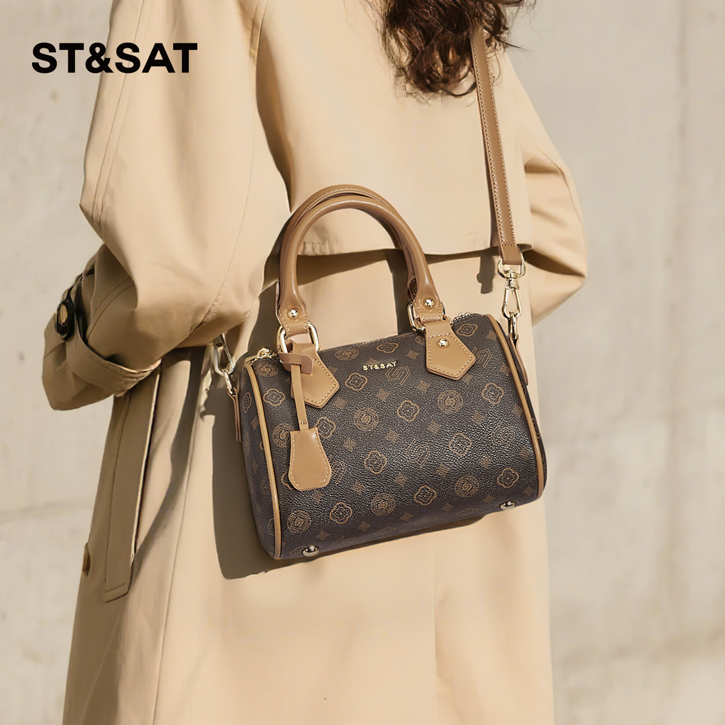 星期六波士顿包包2025新款高级感老花手提包女式斜挎包通勤单肩包,箱包皮具/热销女包/男包,通用款女包,淘宝优惠券,粉丝福利购,淘宝优惠卷