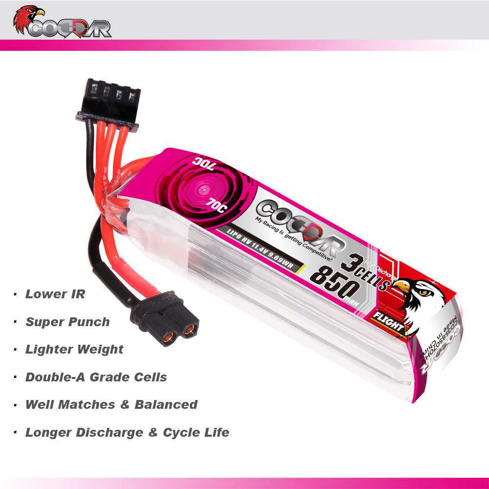 鹰氪CODDAR 850MAH 3S 11.4V 70C 2寸长续航航模牙签机高压电池HV